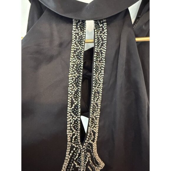 BCBG Max Azria Beaded 100% silk top 1920/30s art deco Halter - Picture 4 of 12